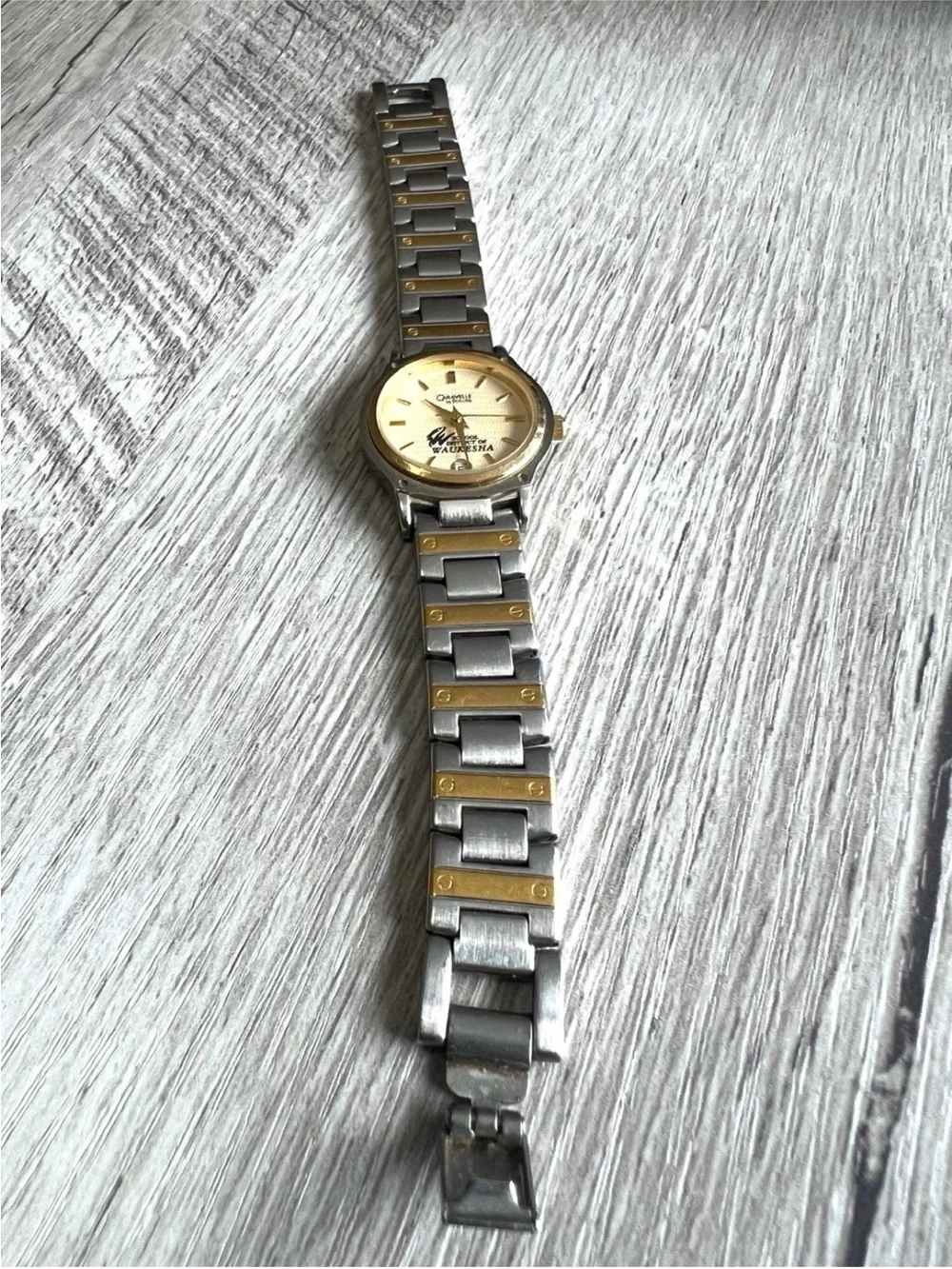 Caravelle by bulova Two-Tone Gold & Silver Watch — White Dial